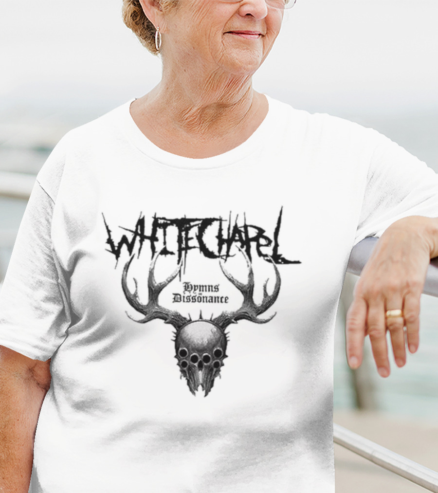 Whitechapel Dissonance Iced Brown Tie Dye Deer Skull Antlers T-Shirt