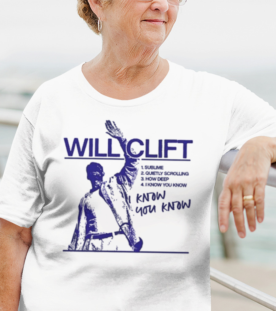 Will Clift Blue Ink Gesture I Know You Know Surreal Tracklist T-Shirt