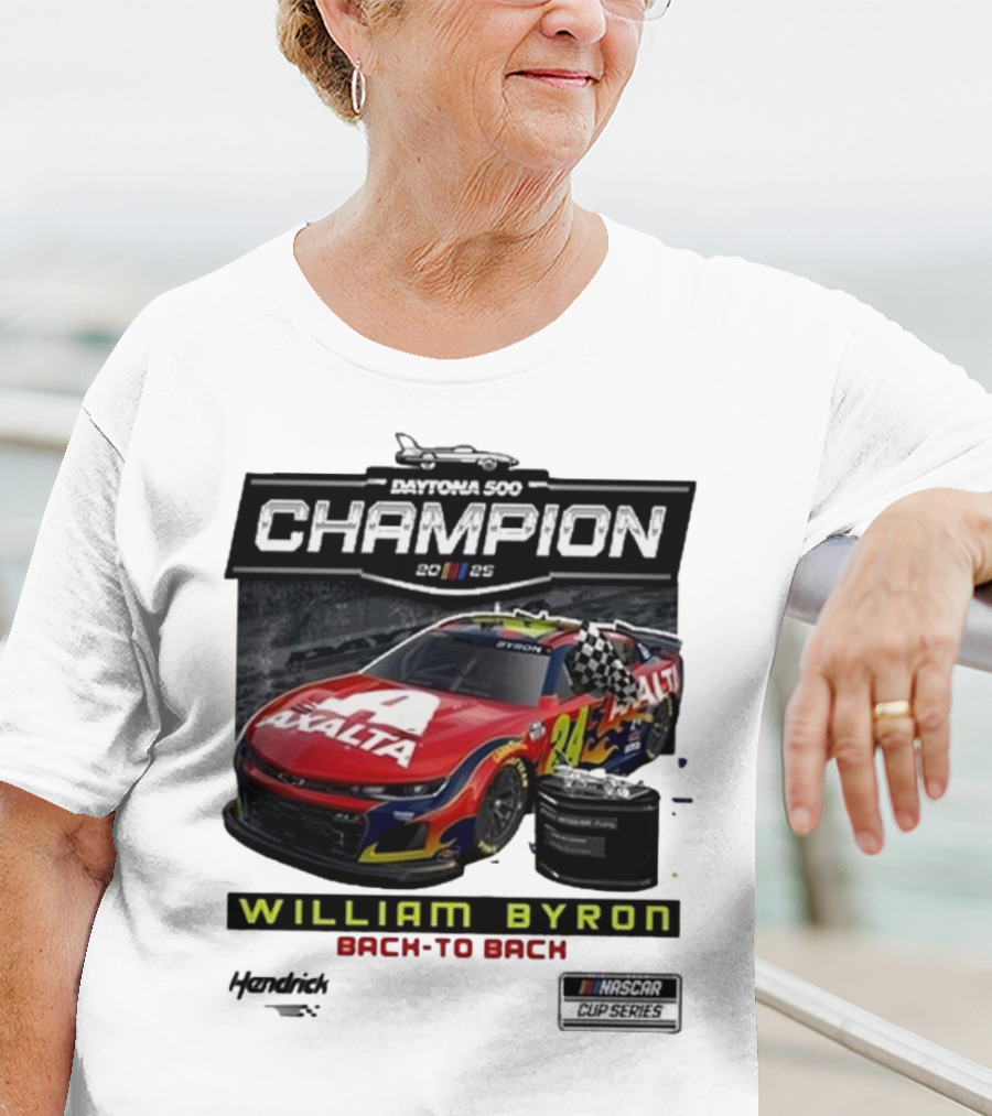 Daytona 500 Champion 2025 William Byron Back To Back NASCAR Cup Series T-Shirt