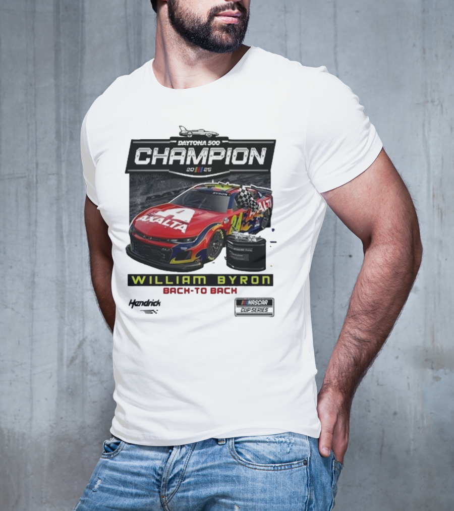 Daytona 500 Champion 2025 William Byron Back To Back NASCAR Cup Series T-Shirt