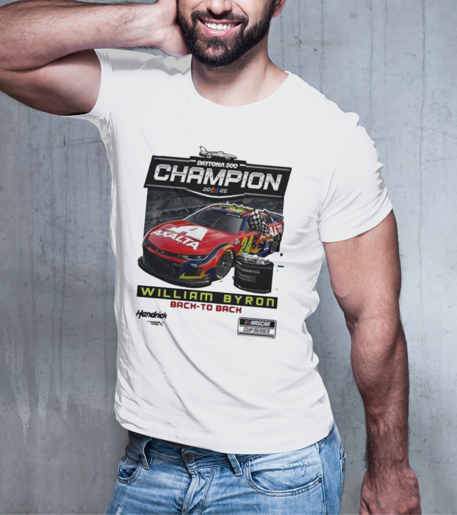 Daytona 500 Champion 2025 William Byron Back To Back NASCAR Cup Series T-Shirt