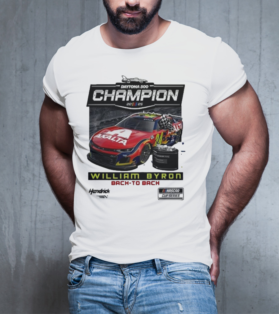 Daytona 500 Champion 2025 William Byron Back To Back NASCAR Cup Series T-Shirt