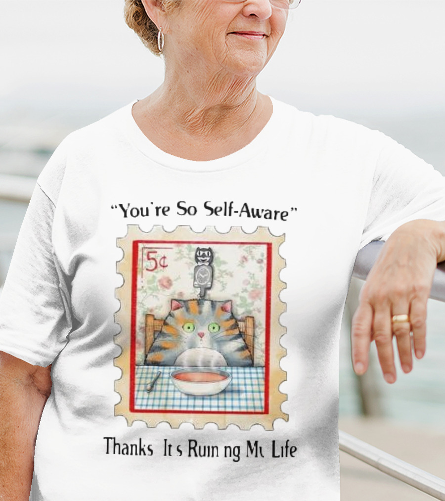 You’re So Self Aware Cat With Soup And Owl Stamp Thanks It’s Ruining My Life T-Shirt