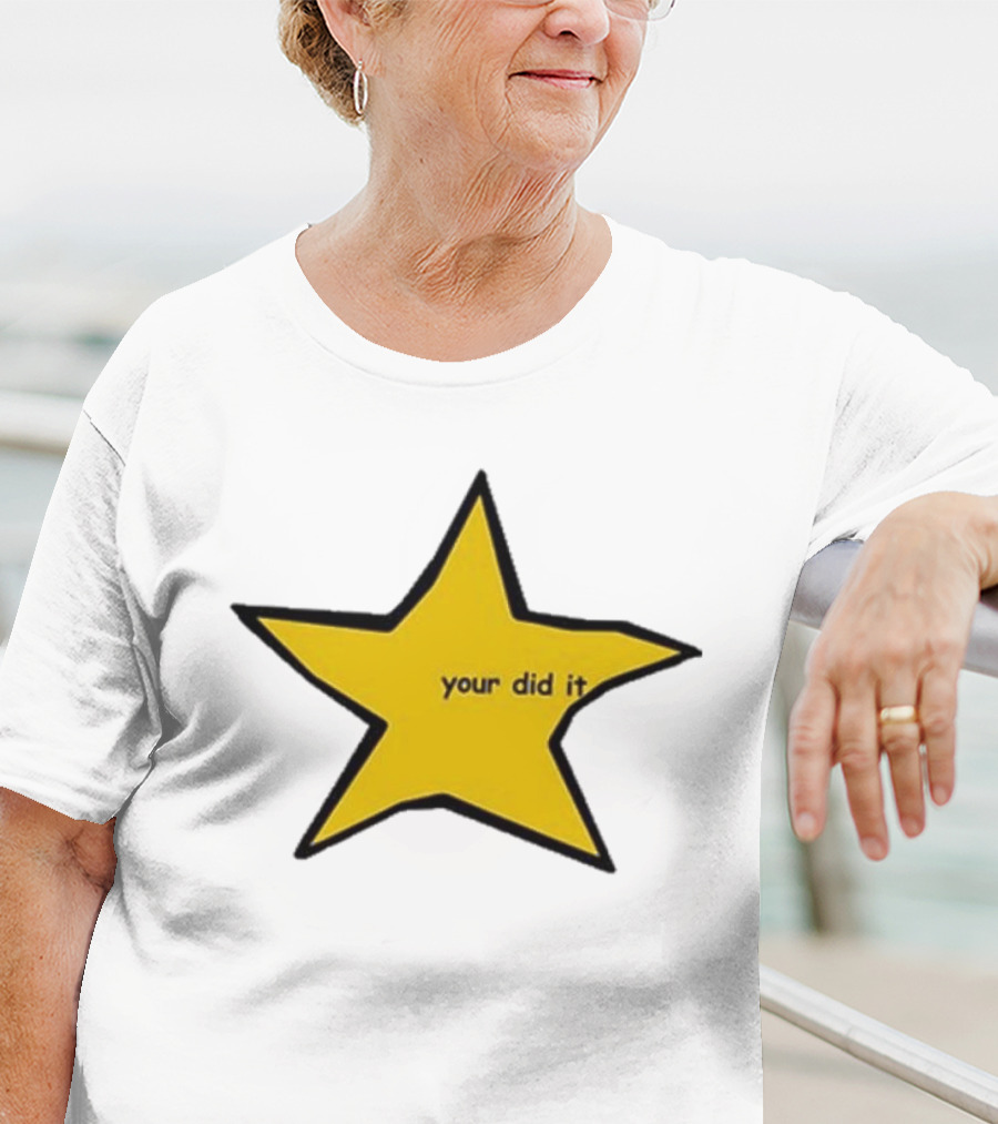Your Did It Star Yellow Five-Point Shape T-Shirt