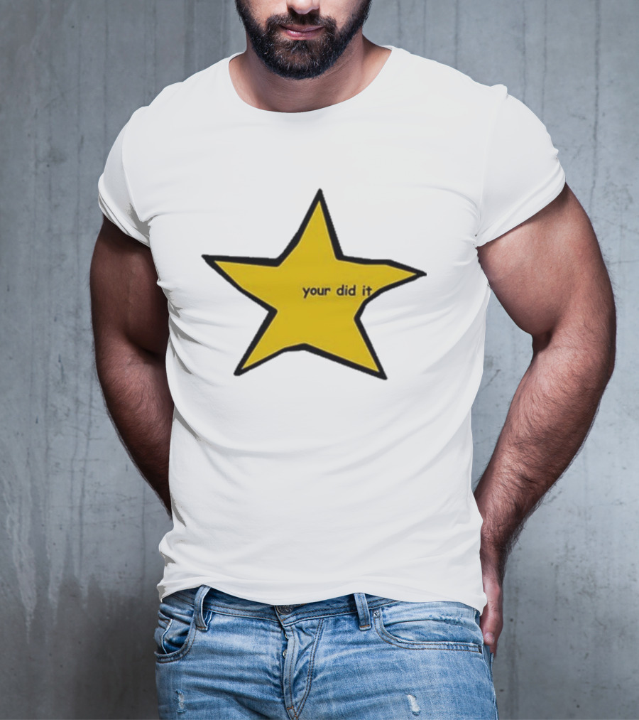 Your Did It Star Yellow Five-Point Shape T-Shirt