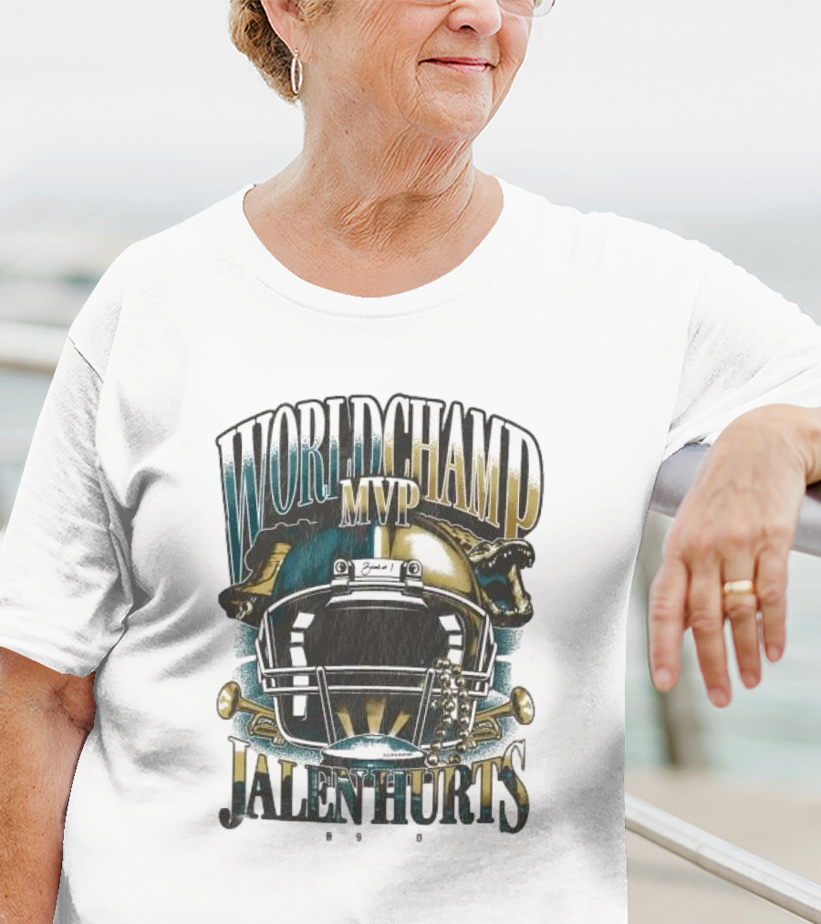 World Champ MVP Jalen Hurts Helmet Design T-Shirt