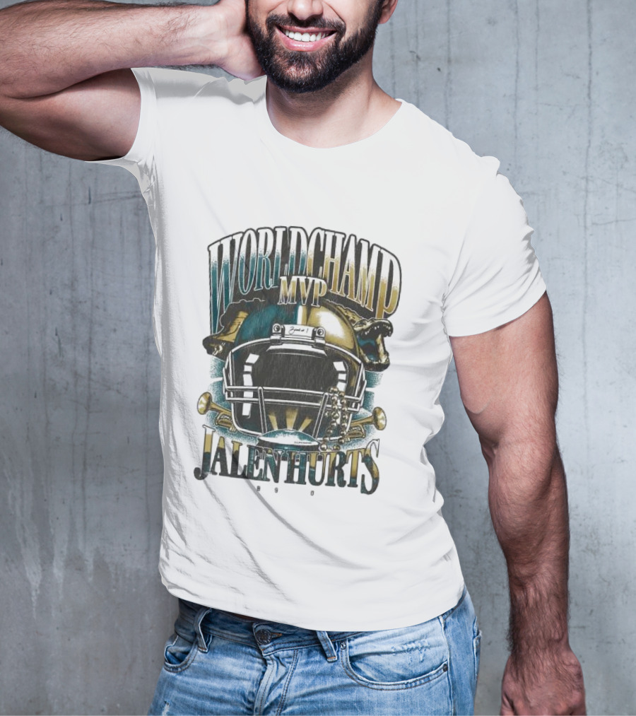 World Champ MVP Jalen Hurts Helmet Design T-Shirt