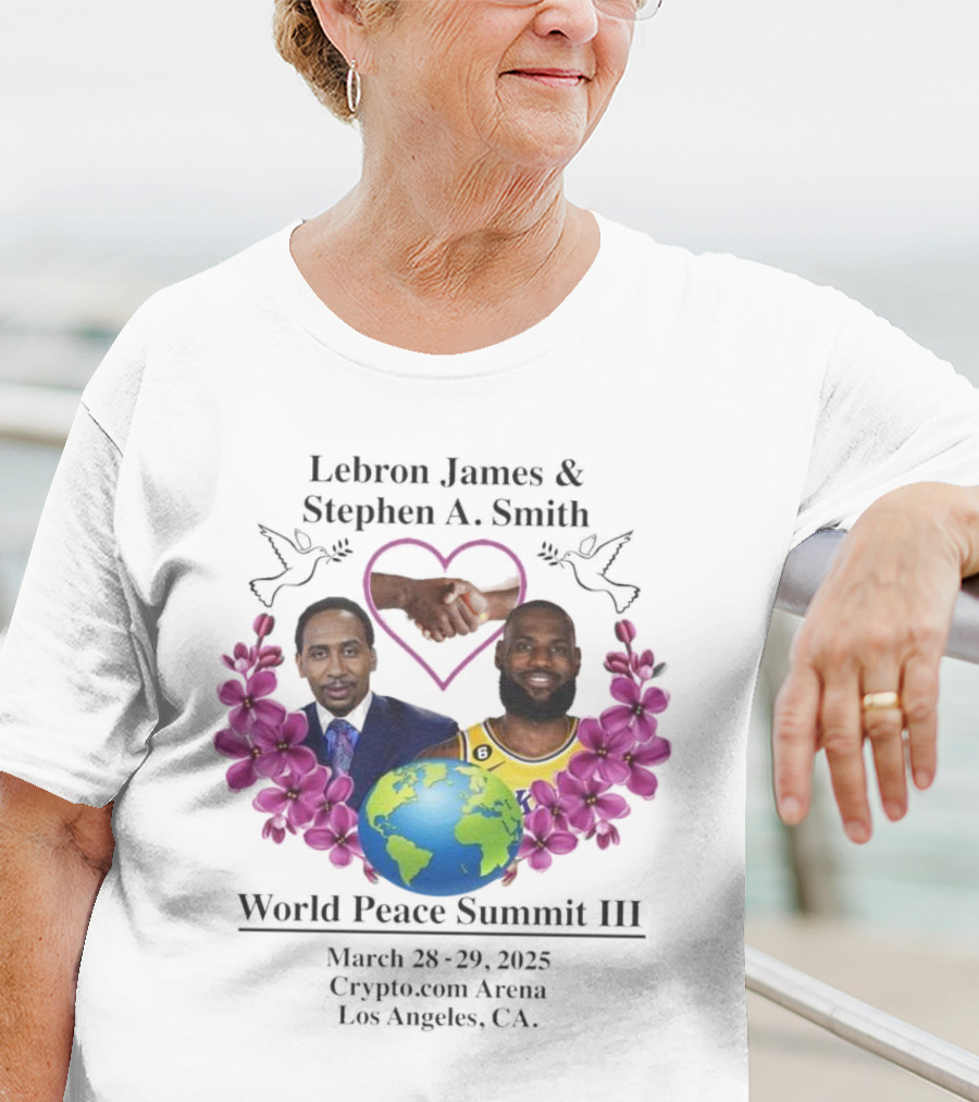 Lebron James Stephen A. Smith World Peace Summit III March 18-20 2025 Crypto.com Arena Los Angeles T-Shirt