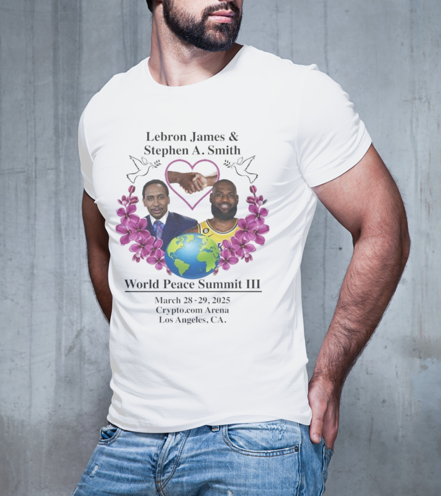 Lebron James Stephen A. Smith World Peace Summit III March 18-20 2025 Crypto.com Arena Los Angeles T-Shirt