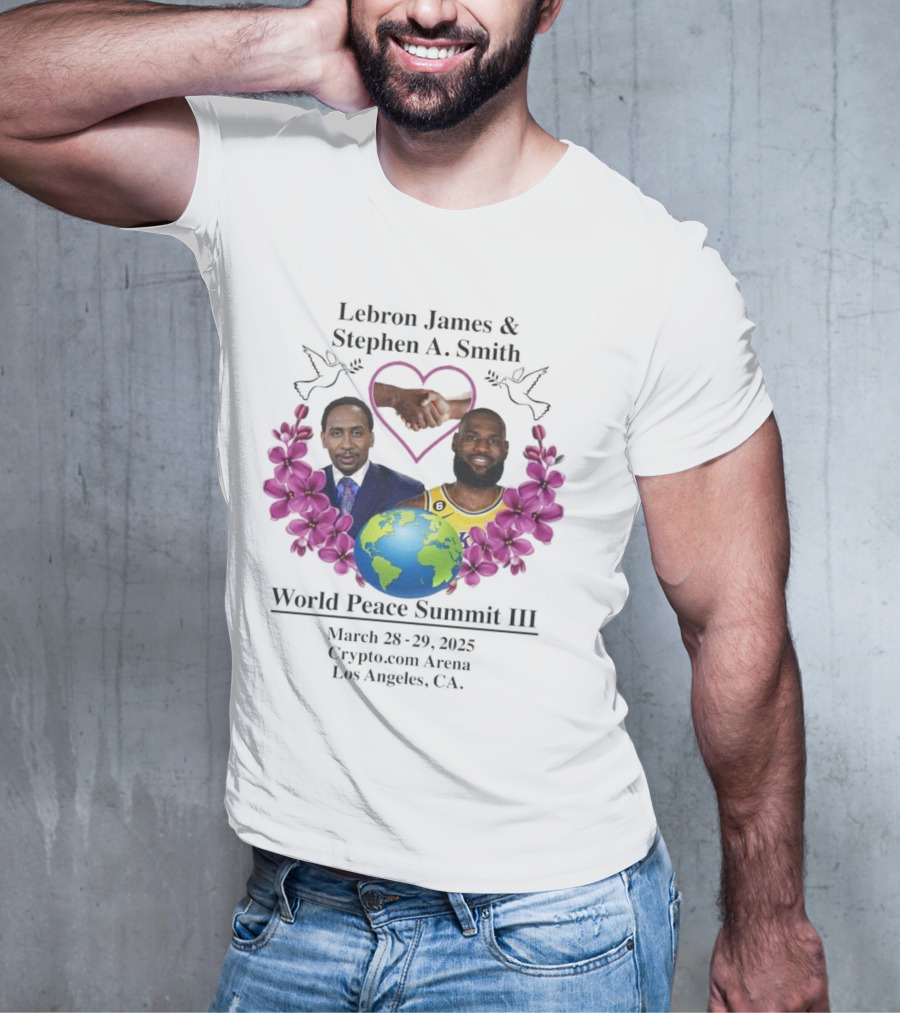 Lebron James Stephen A. Smith World Peace Summit III March 18-20 2025 Crypto.com Arena Los Angeles T-Shirt
