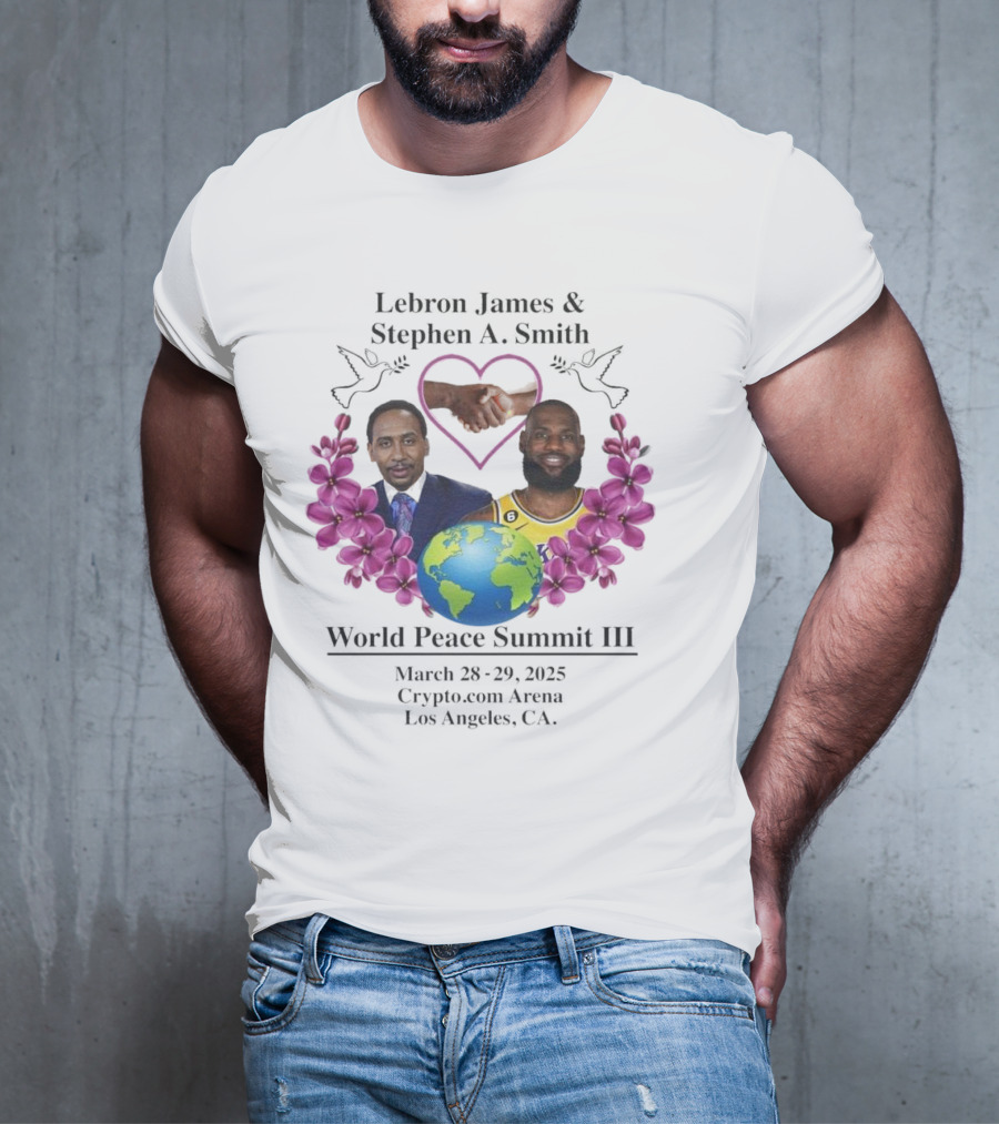 Lebron James Stephen A. Smith World Peace Summit III March 18-20 2025 Crypto.com Arena Los Angeles T-Shirt
