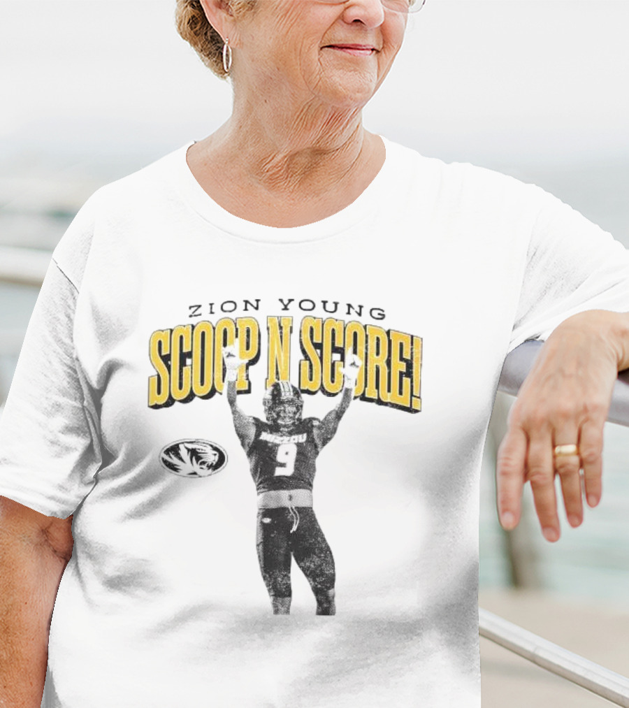 Zion Young Scoop N Score Missouri Tigers Player Number 9 Celebrate Victory T-Shirt