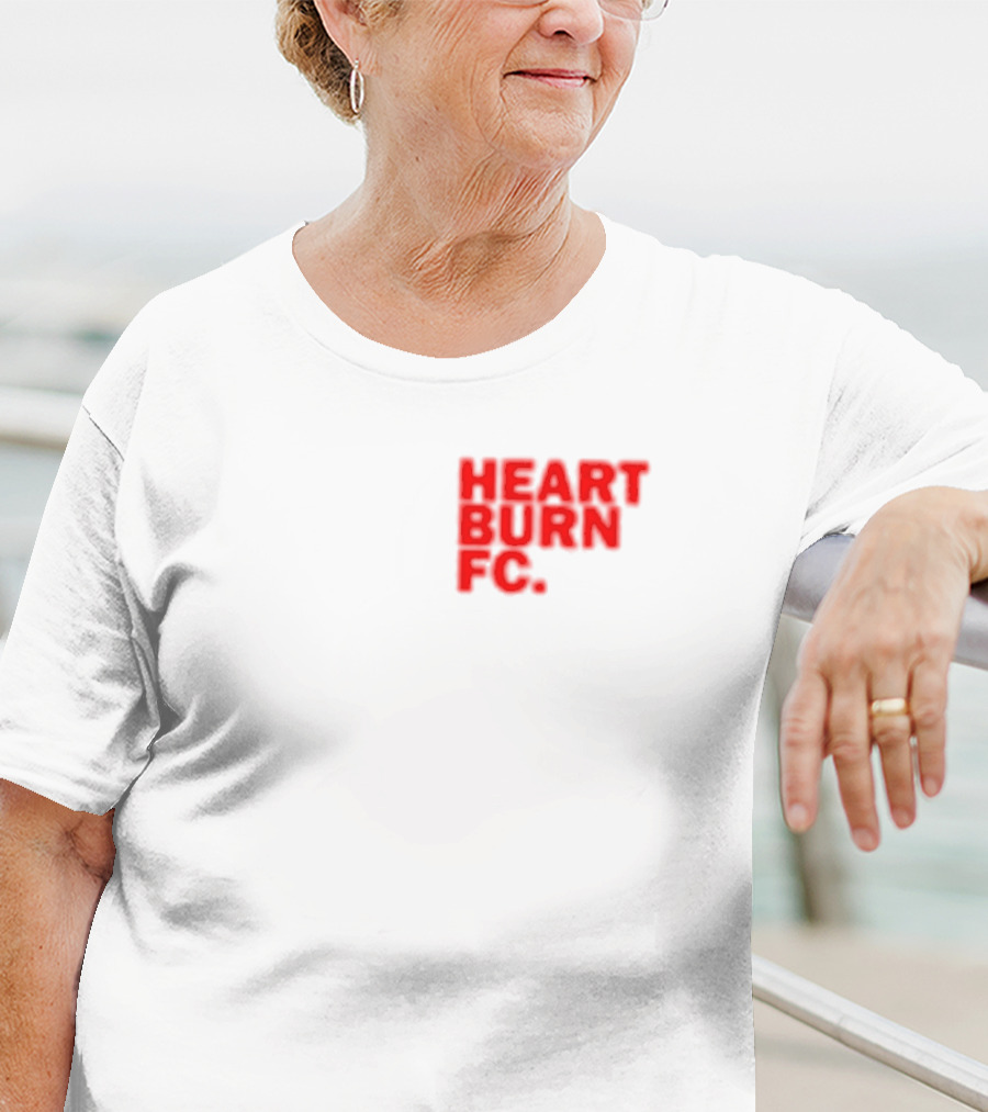 Redmancdesigns Heartburn FC Bold Red Text Minimalist T-Shirt