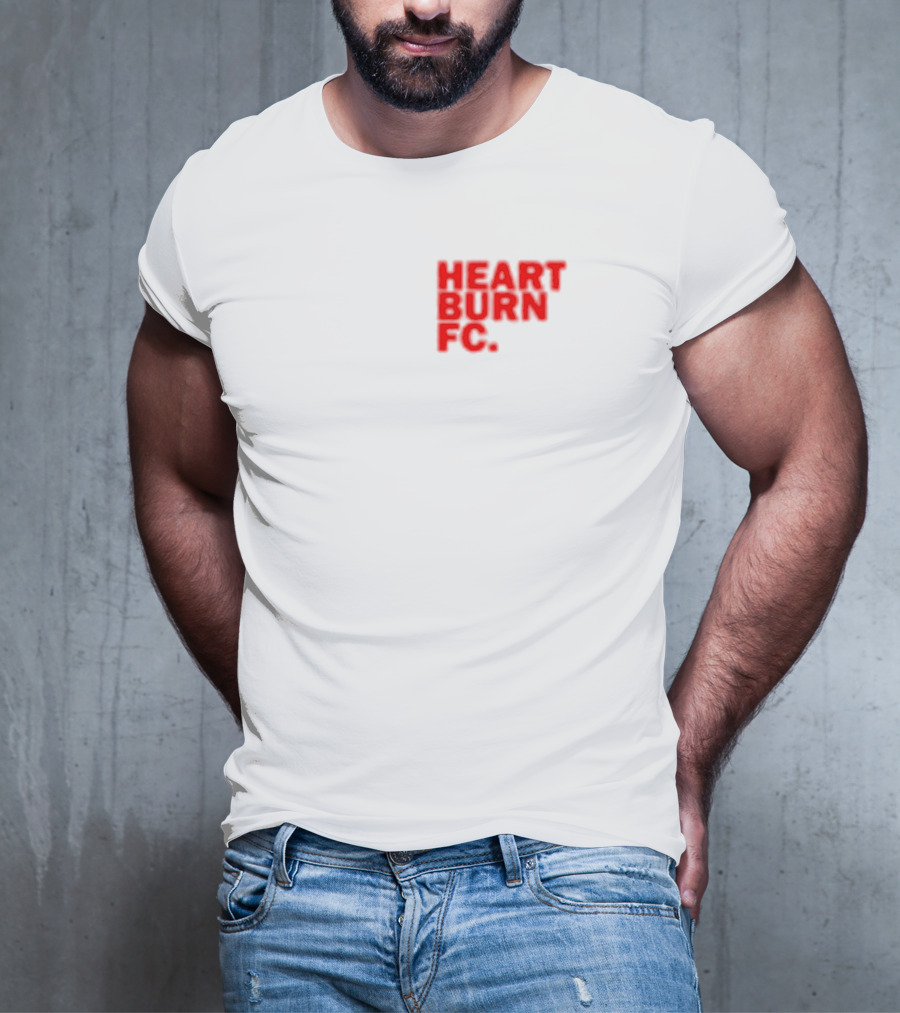 Redmancdesigns Heartburn FC Bold Red Text Minimalist T-Shirt