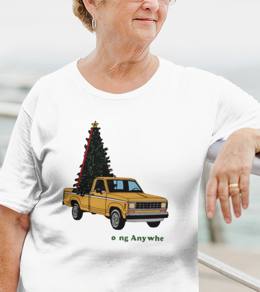 Yellow Truck With Christmas Tree Going Anywhere T-Shirt