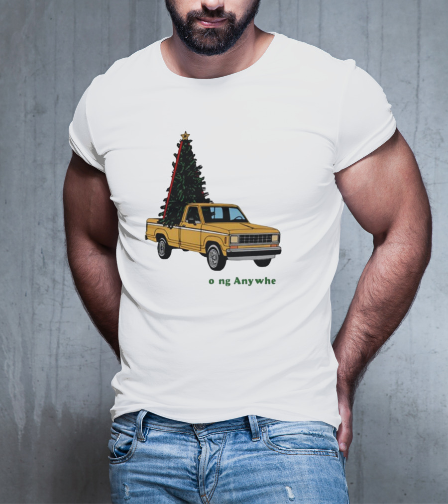 Yellow Truck With Christmas Tree Going Anywhere T-Shirt