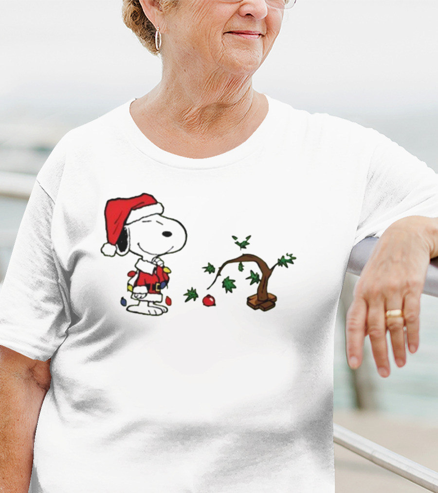 Snoopy Santa Christmas Tree Merry Christmas T-Shirt