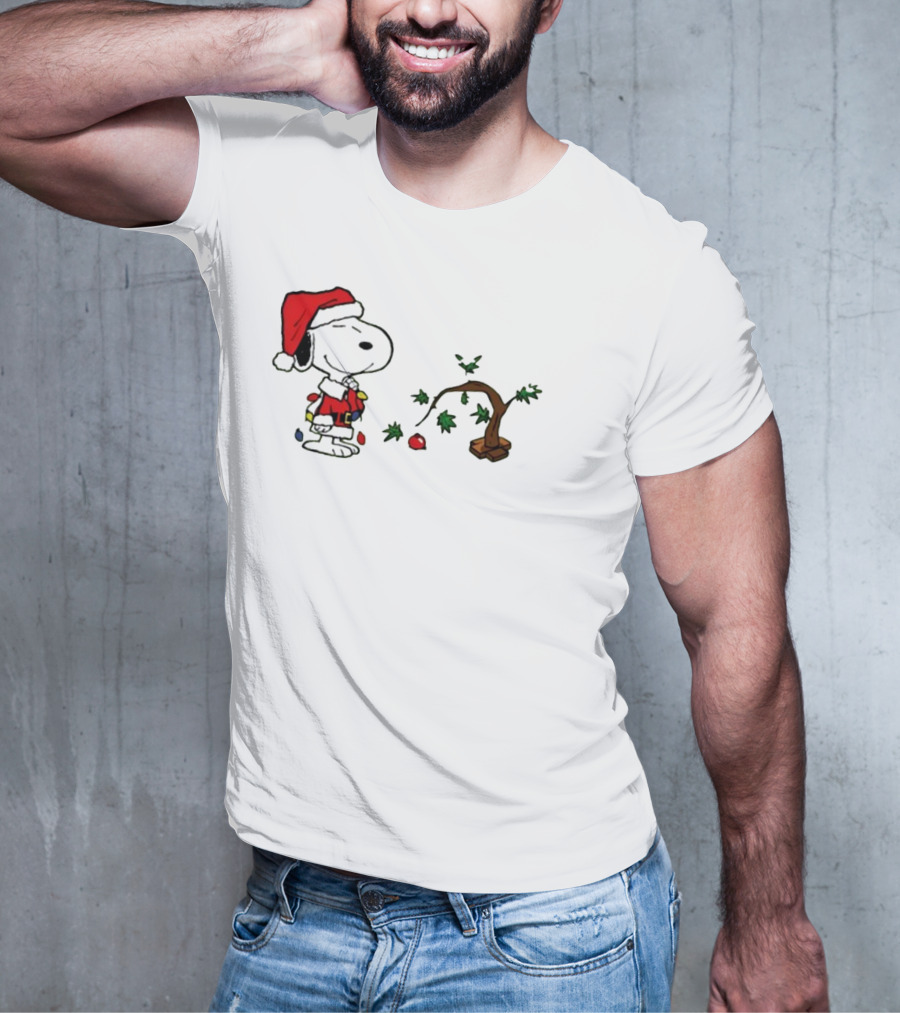 Snoopy Santa Christmas Tree Merry Christmas T-Shirt