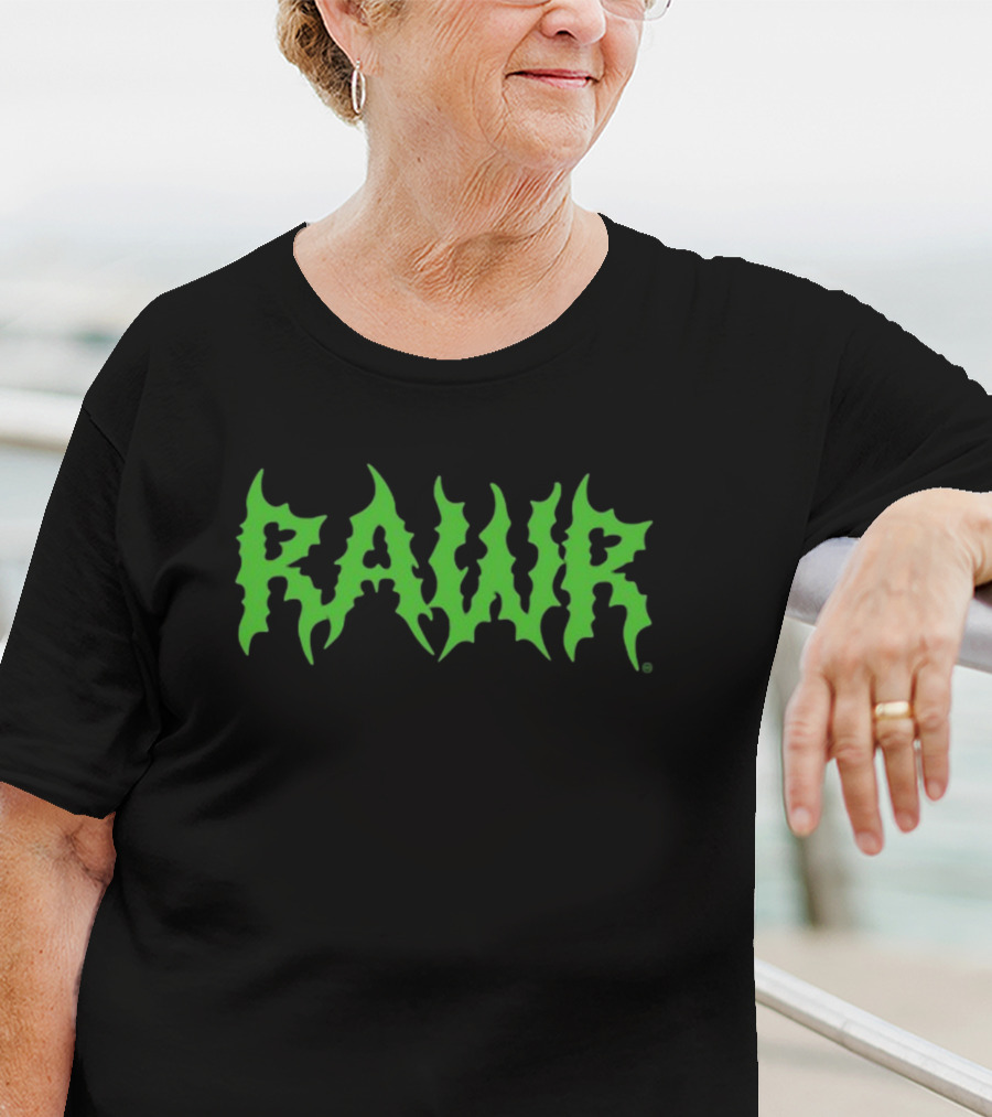 Izzzyzzzart Green Rawr Monster Font T-Shirt