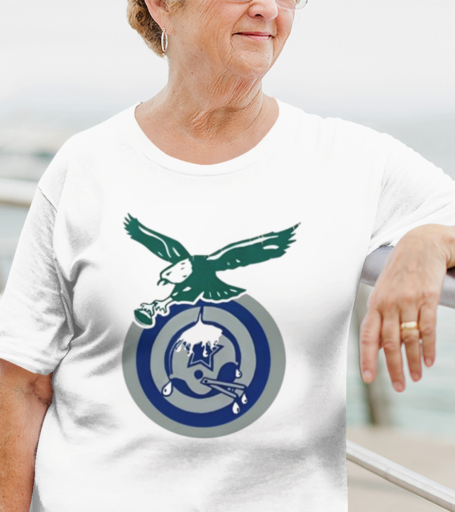 Philadelphia Eagles Bird Dropping Football On Dallas Cowboys Star T-Shirt