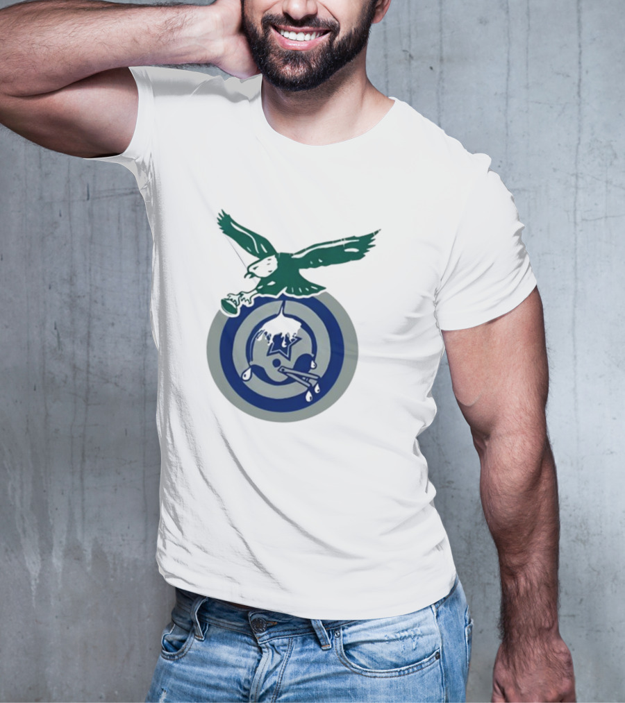Philadelphia Eagles Bird Dropping Football On Dallas Cowboys Star T-Shirt