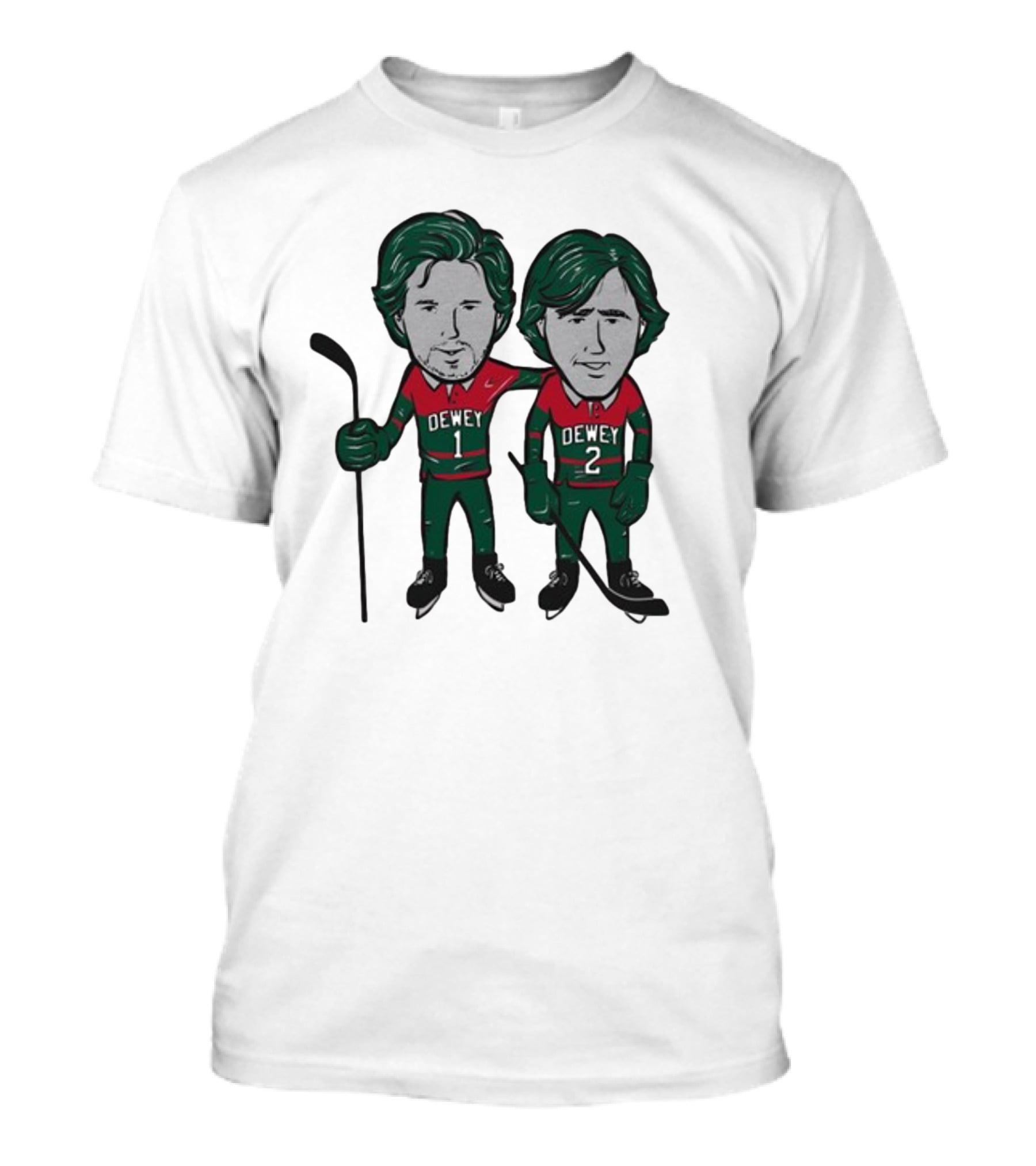 Minnesota Wild Meet The Deweys Sotastick Dewey 1 Dewey 2 Hockey Players T-Shirt