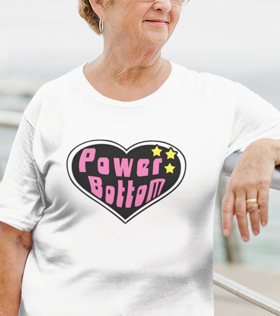 Power Bottom Heart Three Stars T-Shirt