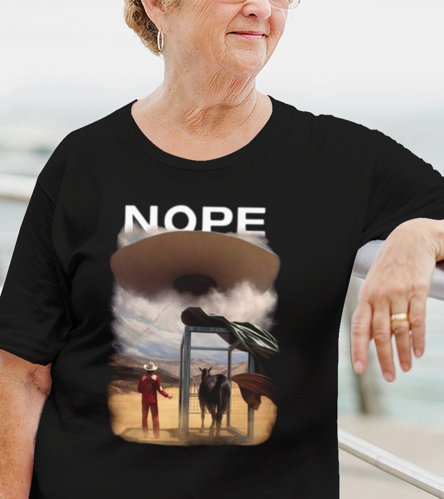 NOPE The Star Lasso Experience With UFO Above Cow And Cowboy T-Shirt