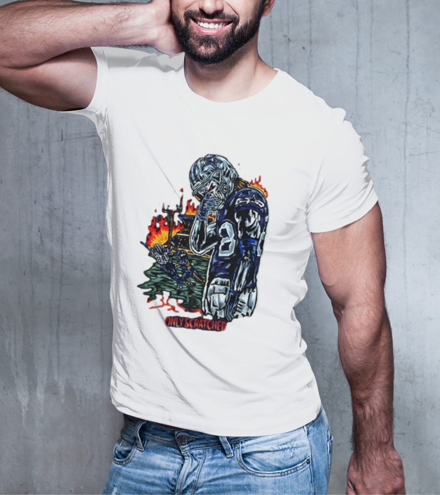 Only Scratched The Surface Retros Sports Imagery Fire Scene T-Shirt