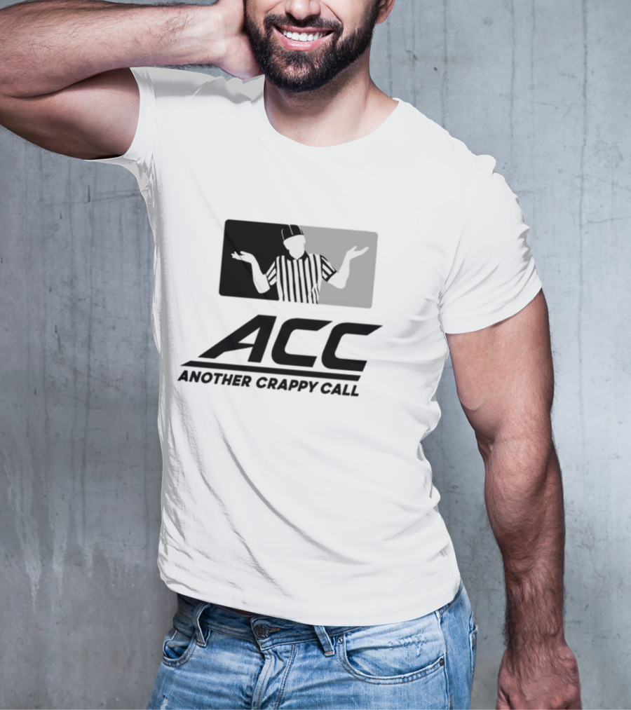 Locked On Canes ACC Another Crappy Call Referee Shrugging Football Humor T-Shirt