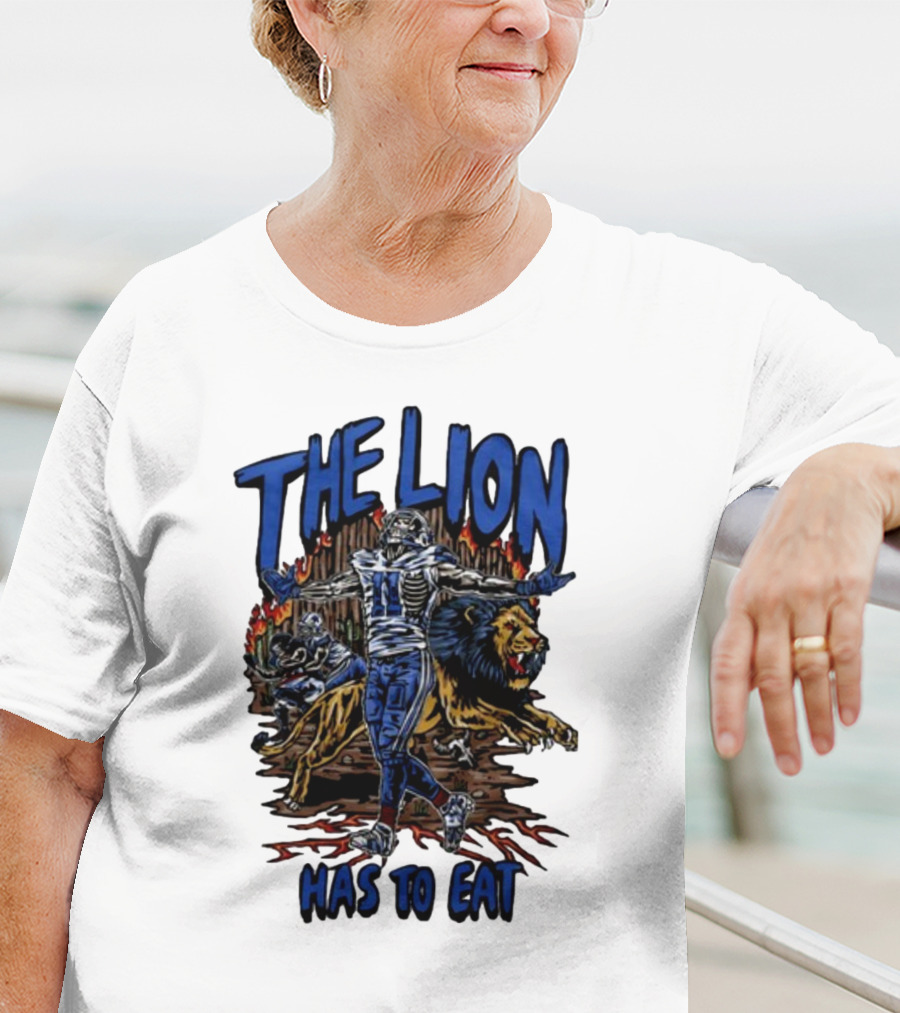 The Lion Has To Eat Retros Themed Football Warrior T-Shirt