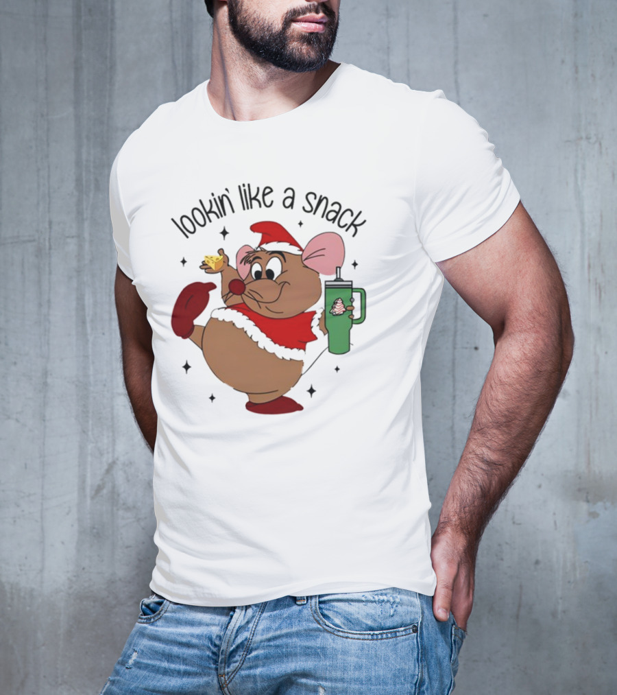 Lookin’ Like A Snack Santa Mouse Holiday Treat T-Shirt