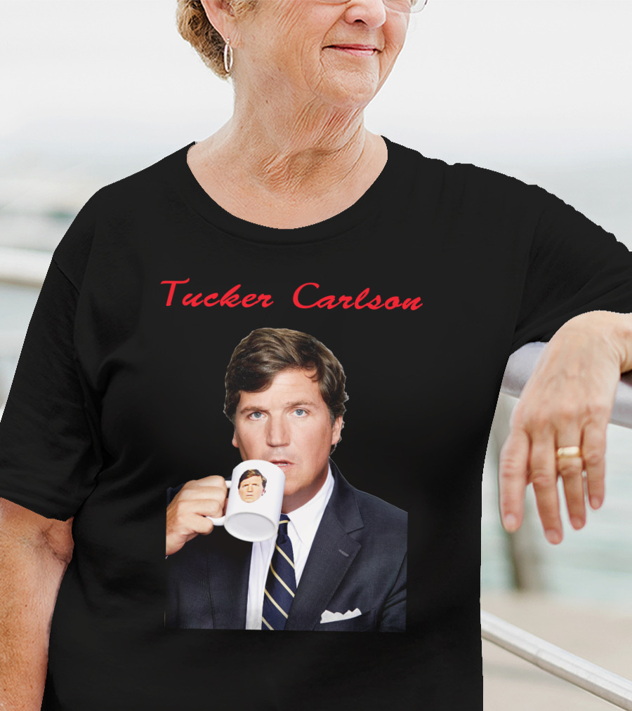 Tucker Carlson Drinking From A Personalized Mug T-Shirt