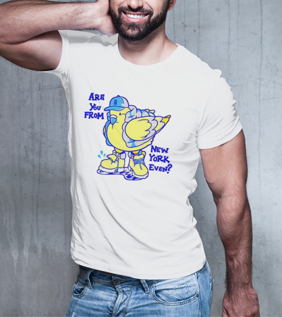 Big Puffa Pigeon Are You From New York Even NY Cap And Boots T-Shirt