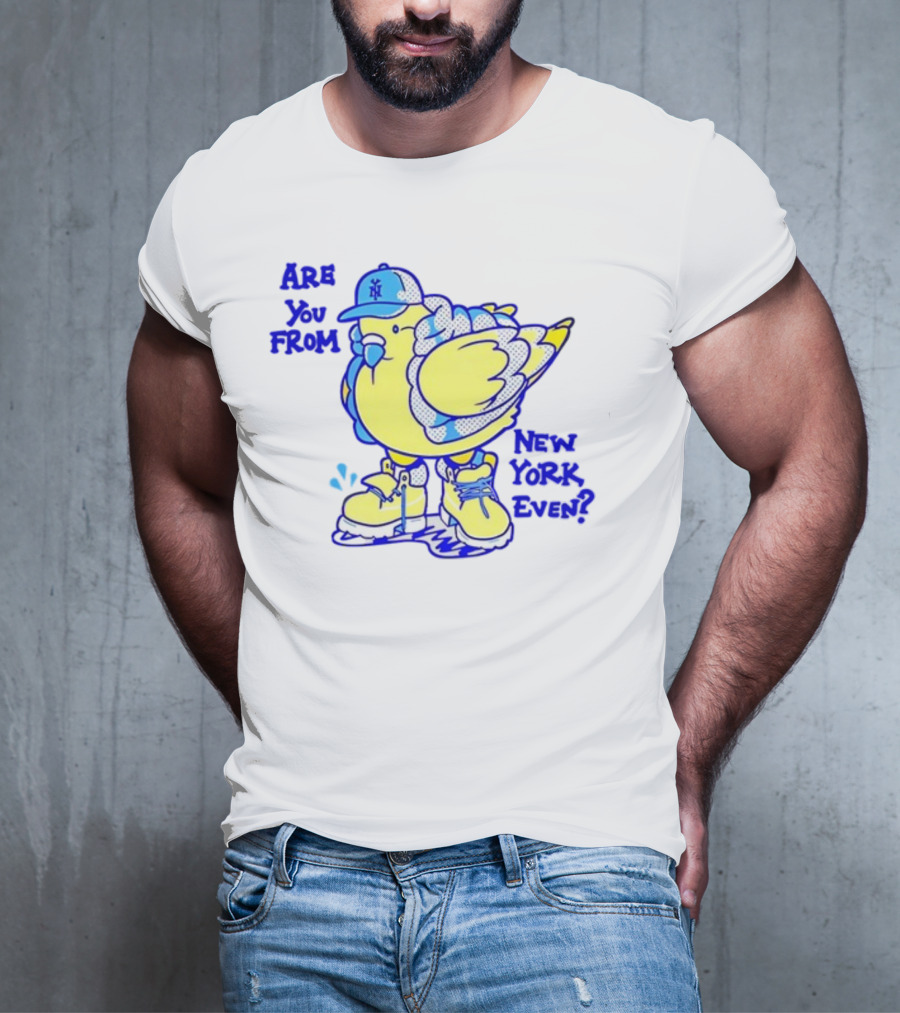 Big Puffa Pigeon Are You From New York Even NY Cap And Boots T-Shirt