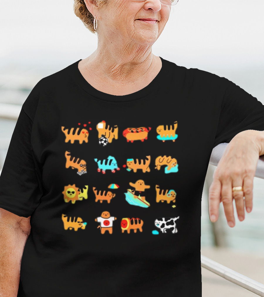 Cheese Puff Tiger Soccer Football Sushi Surfing Cow Pool Sun Tiger T-Shirt