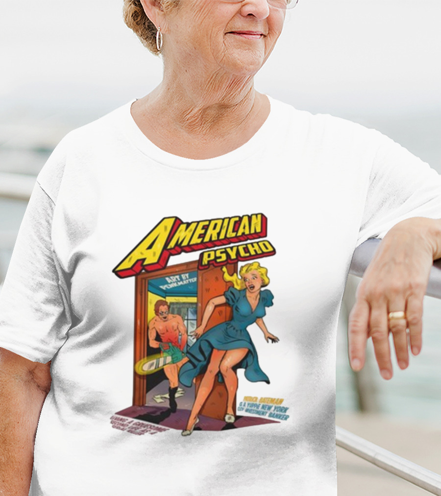 American Psycho Comic Style Chase Vintage T-Shirt