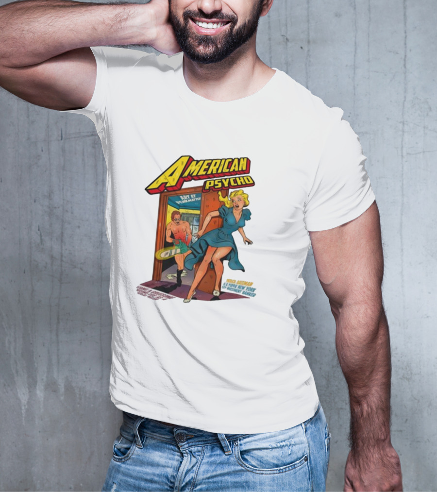 American Psycho Comic Style Chase Vintage T-Shirt