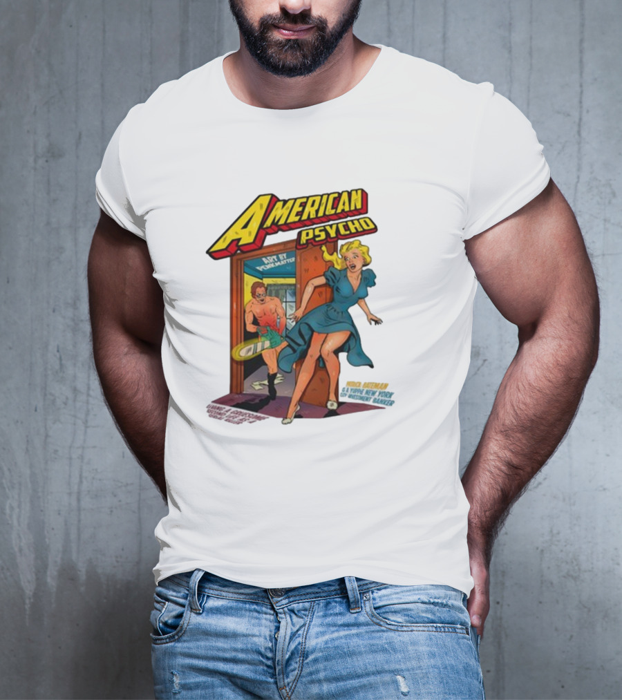 American Psycho Comic Style Chase Vintage T-Shirt