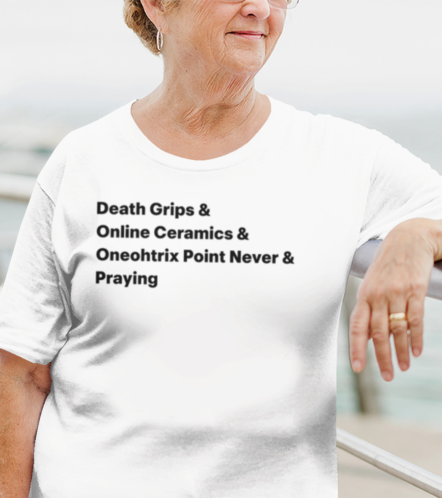 Death Grips Online Ceramics Oneohtrix Point Never Praying Collaborative T-Shirt