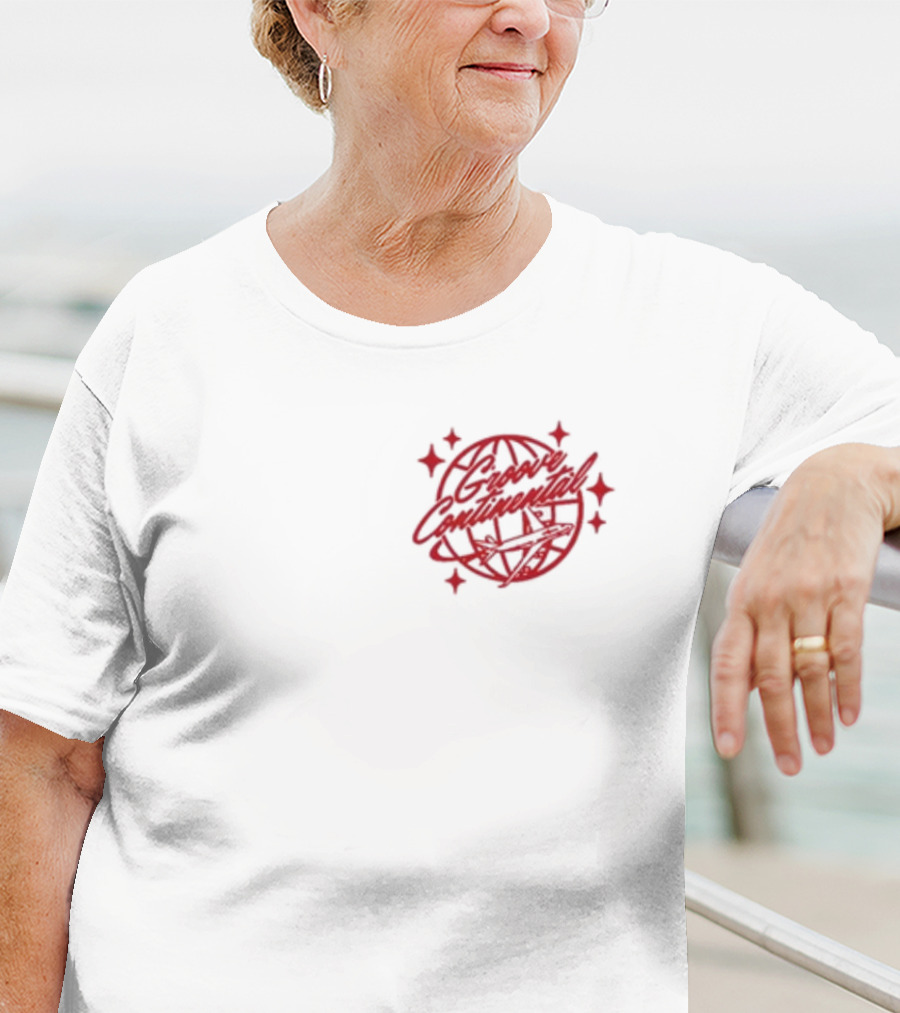 Yung Bae Groove Continental Red Globe Graphic With Stars T-Shirt