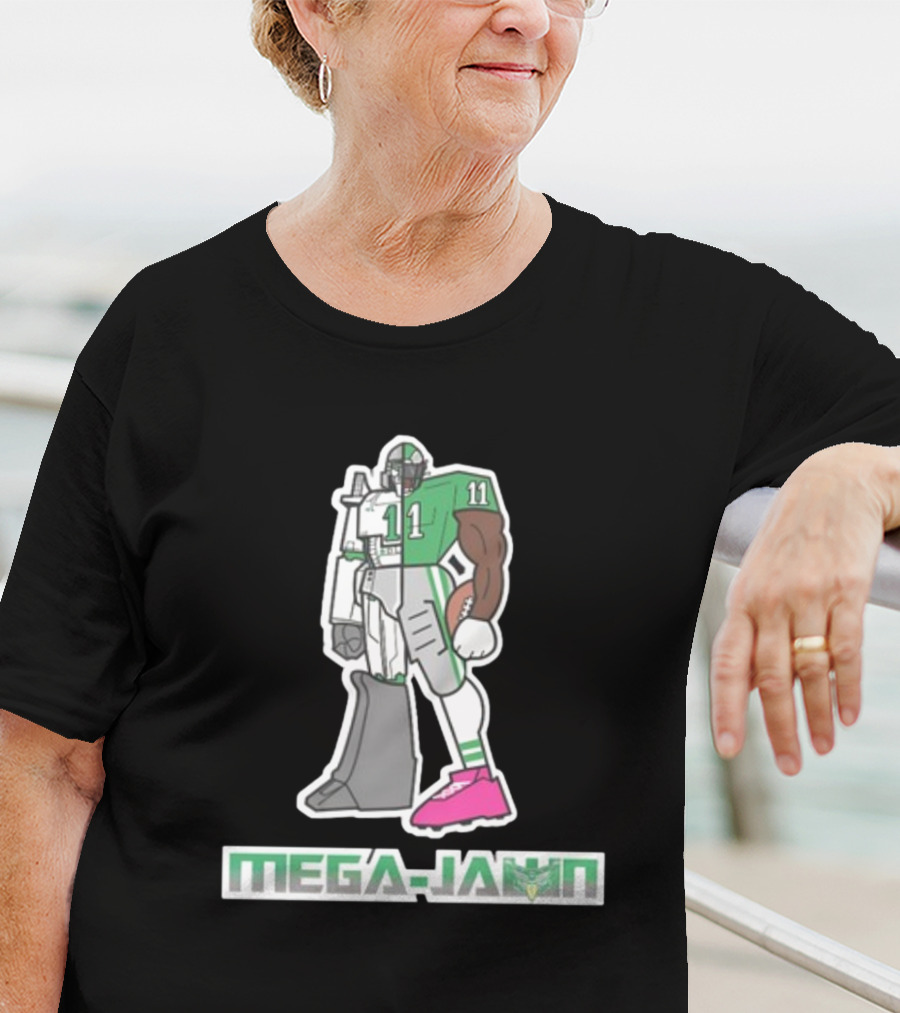 Phillygoat Mega-Jawn Football Robot Player 11 Green Pink Cleat T-Shirt
