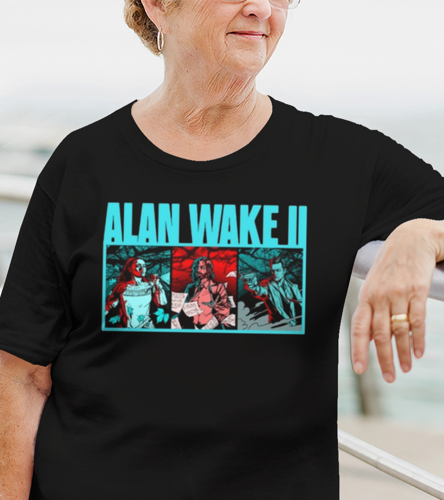 ALAN WAKE II Comic Style Three Panel T-Shirt