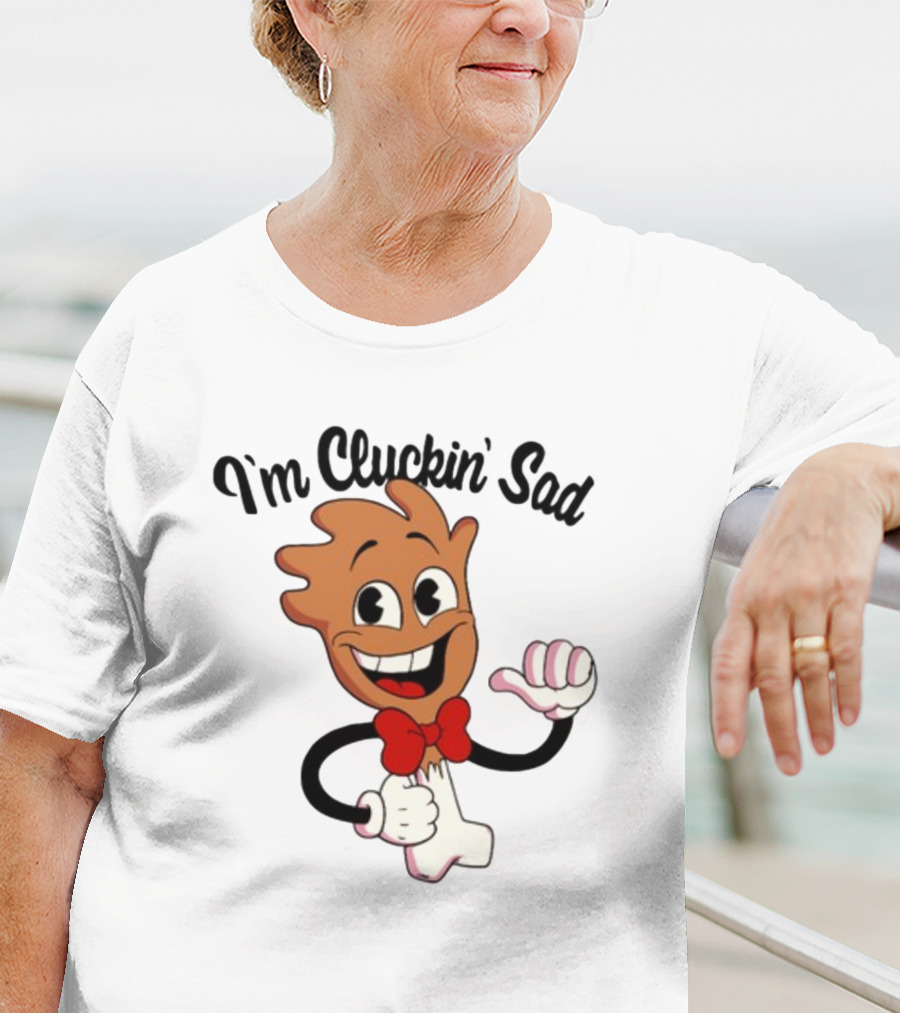 I'm Cluckin' Sad Cartoon Drumstick Character Bow Tie T-Shirt