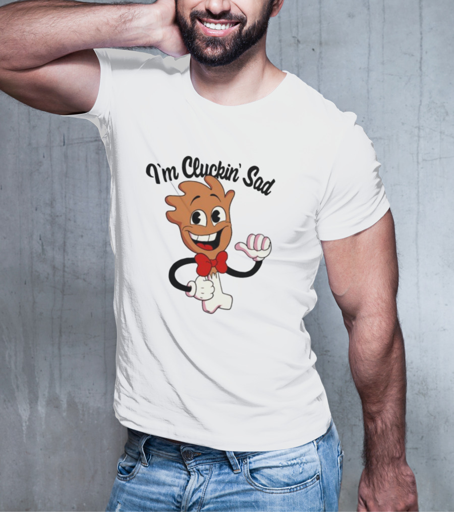I'm Cluckin' Sad Cartoon Drumstick Character Bow Tie T-Shirt