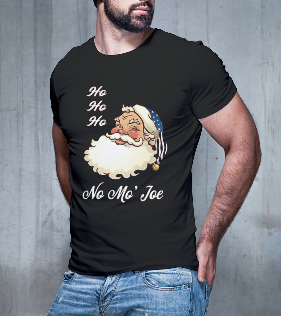 Ho Ho Ho No Mo’ Joe Patriotic Santa Hat Winking Santa T-Shirt