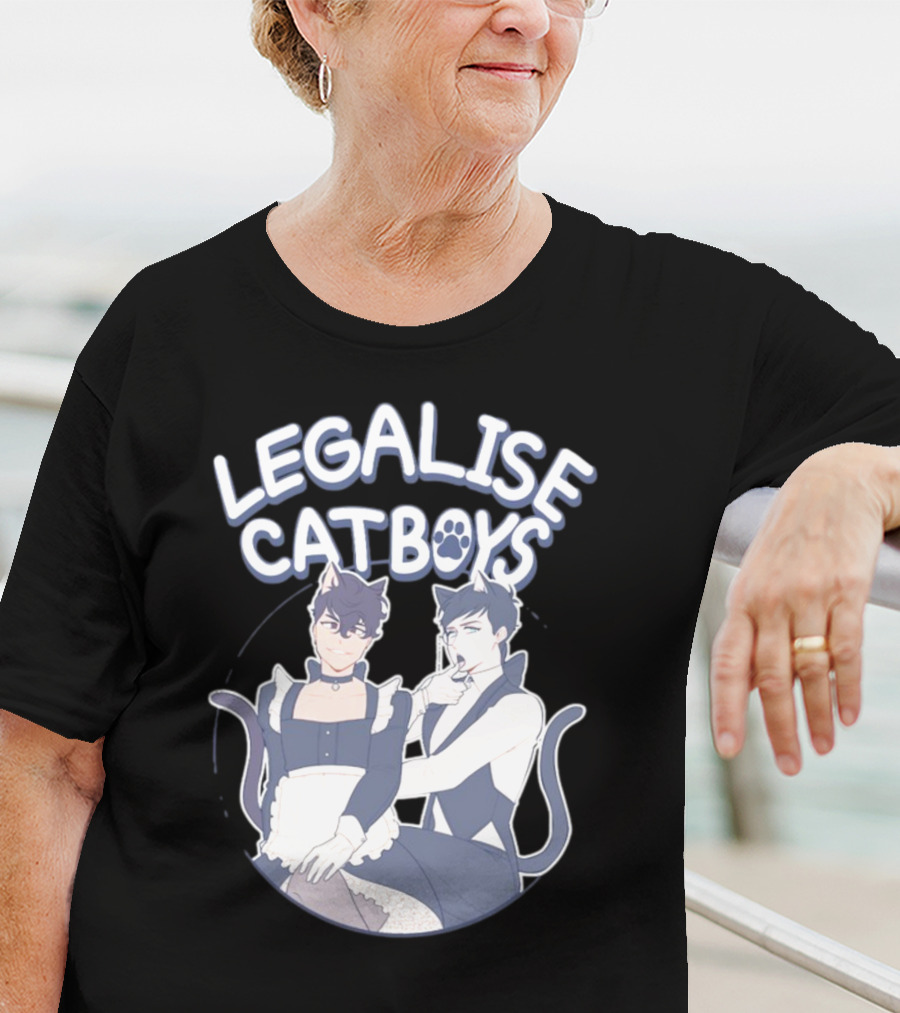 Legalise Catboys Anime Style Characters With Cat Ears And Tails T-Shirt