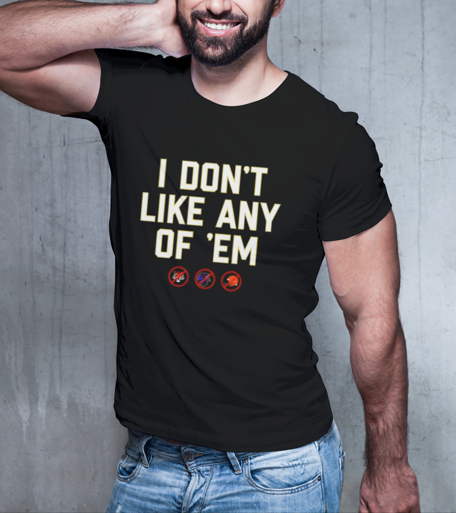 I Don’t Like Any Of 'Em Football Rivals Crossed Out Icons T-Shirt