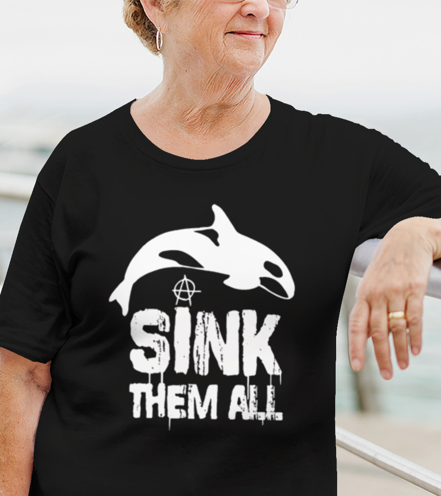 Antifascist Orca Sink Them All Anarchy T-Shirt