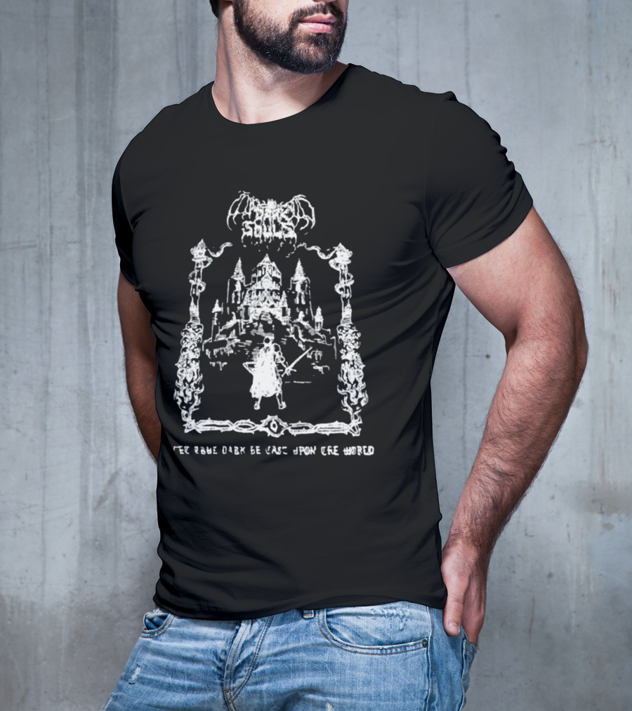 Demon's Souls The True Dark Be Cast Upon Cre World Castle Warrior Scene T-Shirt